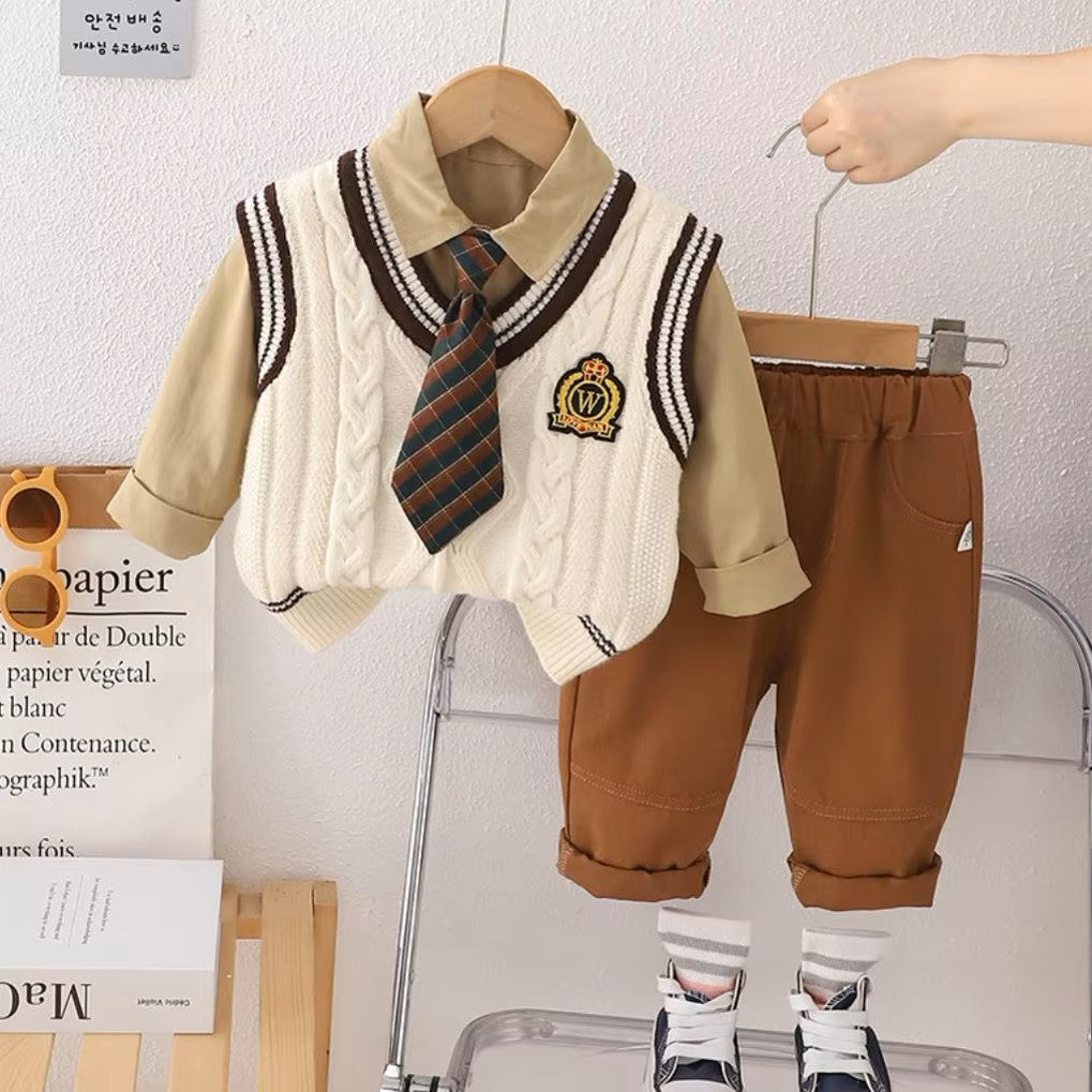 Ensemble Bébé Garçon - PreppyBuddy™ - Blanc